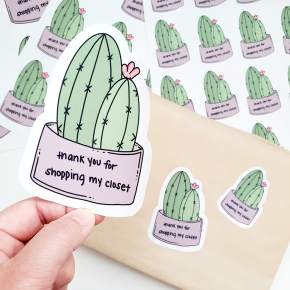 LoveBarbara Other - LB006 STICKERS Custom Poshmark Stickers Thank You for Shopping my Closet Sticker